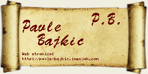 Pavle Bajkić vizit kartica